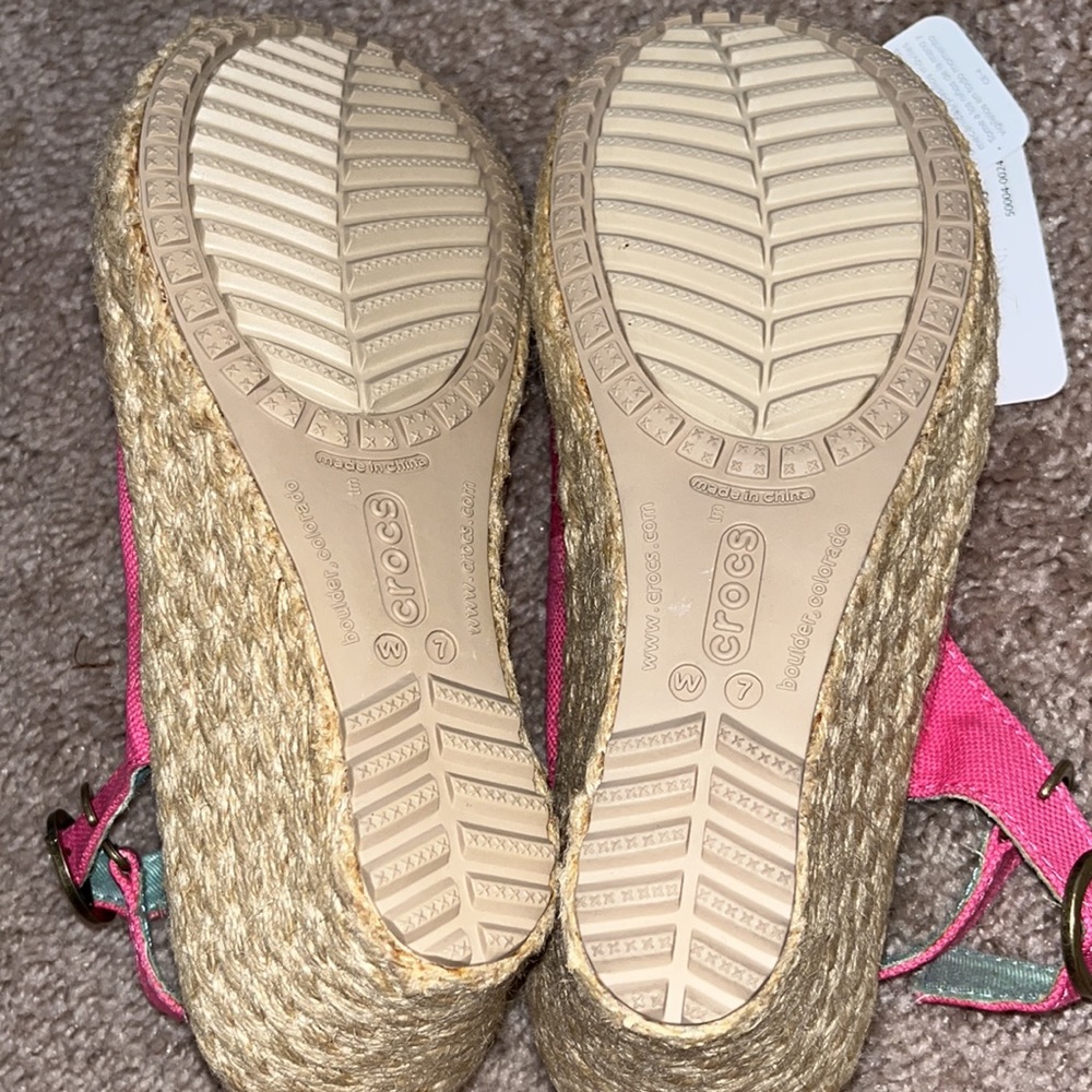 CROCS A-Leigh linen wedges - Picture 2 of 7